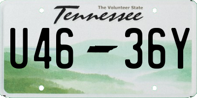 TN license plate U4636Y