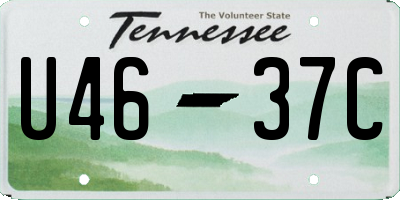 TN license plate U4637C