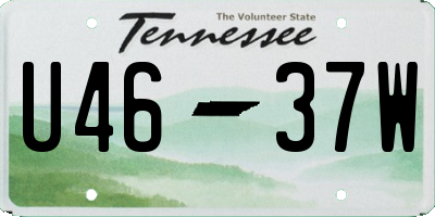 TN license plate U4637W