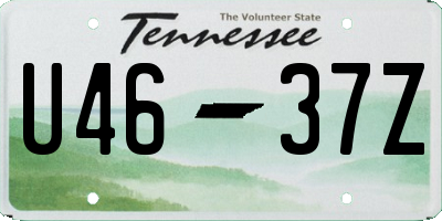 TN license plate U4637Z