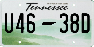 TN license plate U4638D