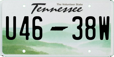 TN license plate U4638W