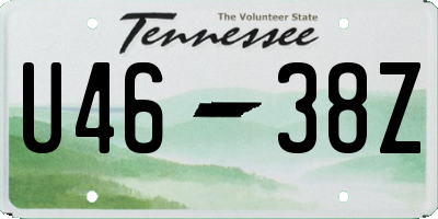 TN license plate U4638Z