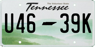 TN license plate U4639K