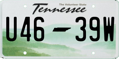 TN license plate U4639W