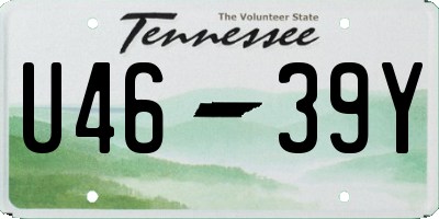 TN license plate U4639Y