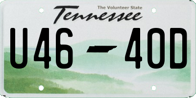 TN license plate U4640D
