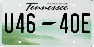 TN license plate U4640E