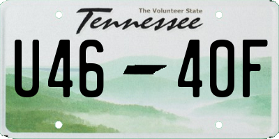 TN license plate U4640F