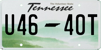 TN license plate U4640T