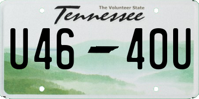 TN license plate U4640U