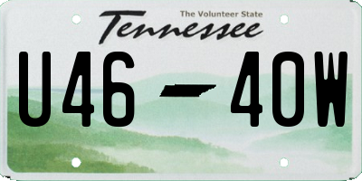 TN license plate U4640W
