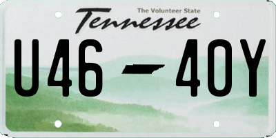 TN license plate U4640Y