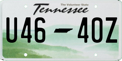 TN license plate U4640Z