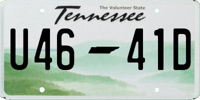 TN license plate U4641D