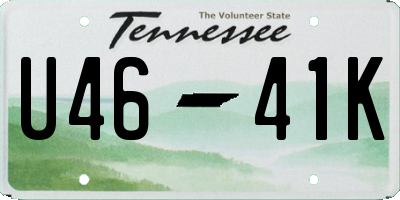 TN license plate U4641K