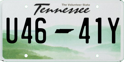 TN license plate U4641Y