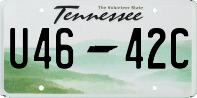 TN license plate U4642C