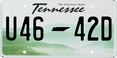 TN license plate U4642D