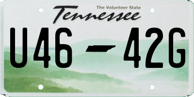 TN license plate U4642G