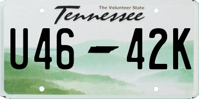 TN license plate U4642K