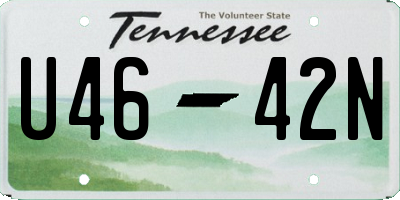 TN license plate U4642N