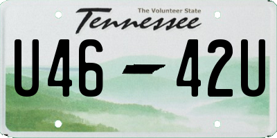 TN license plate U4642U