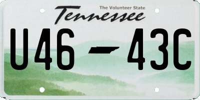 TN license plate U4643C