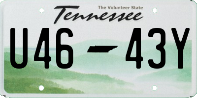 TN license plate U4643Y
