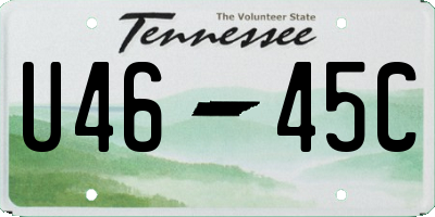 TN license plate U4645C