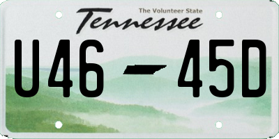 TN license plate U4645D