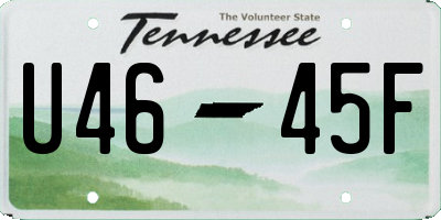 TN license plate U4645F