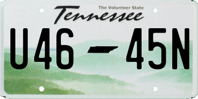 TN license plate U4645N