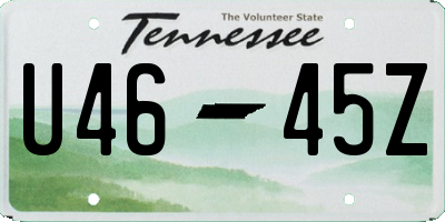 TN license plate U4645Z