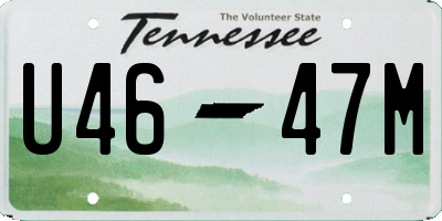 TN license plate U4647M