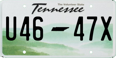 TN license plate U4647X