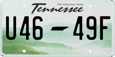 TN license plate U4649F