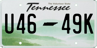 TN license plate U4649K
