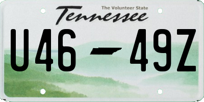 TN license plate U4649Z