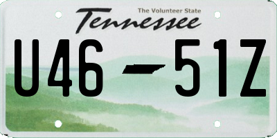 TN license plate U4651Z