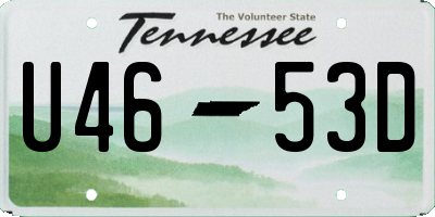 TN license plate U4653D