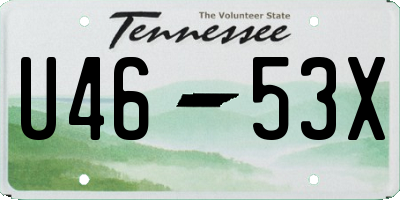 TN license plate U4653X