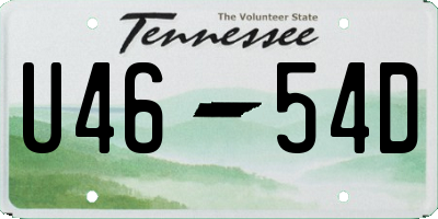 TN license plate U4654D