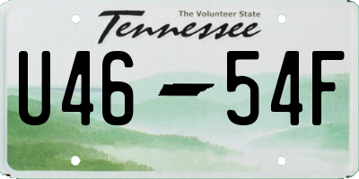 TN license plate U4654F