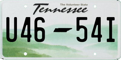 TN license plate U4654I