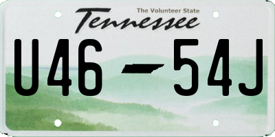 TN license plate U4654J