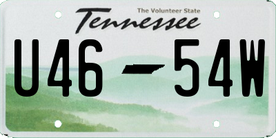TN license plate U4654W