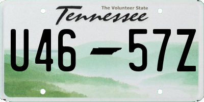 TN license plate U4657Z