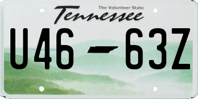 TN license plate U4663Z