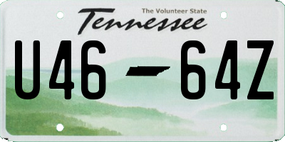 TN license plate U4664Z